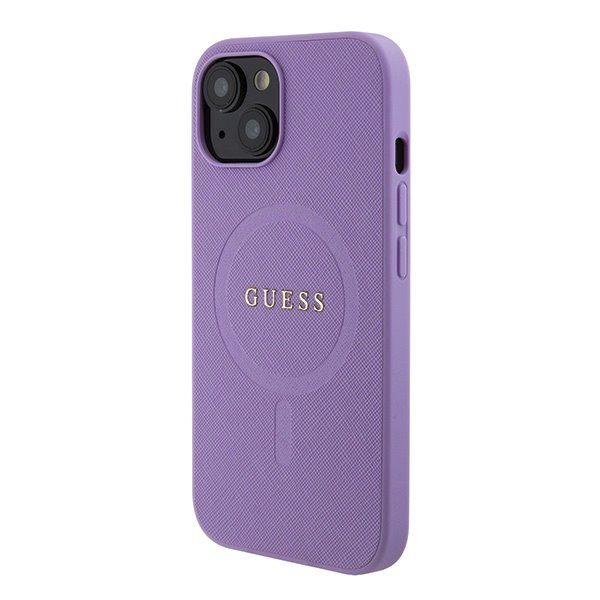 Apple iPhone 15 Plus Guess PU Saffiano MagSafe tok (Lila) - GUHMP15MPSAHMCU