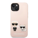 Apple iPhone 14 Plus Karl Lagerfeld MagSafe Compatible Liquid Silicone Karl and Choupette tok (Rózsaszín) – KLHMP14MSSKCI