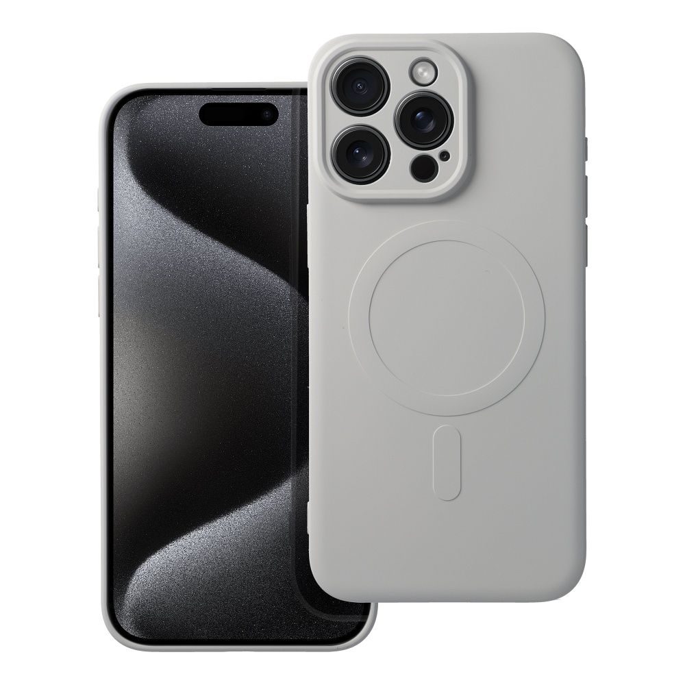 Apple iPhone 15 Pro Max Silicone mag cover magsafe hátlap tok (Titánium szürke)