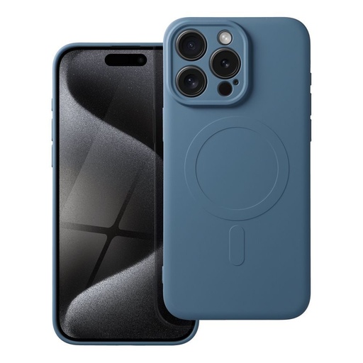 Apple iPhone 15 Pro Max Silicone mag cover magsafe hátlap tok (Kék)