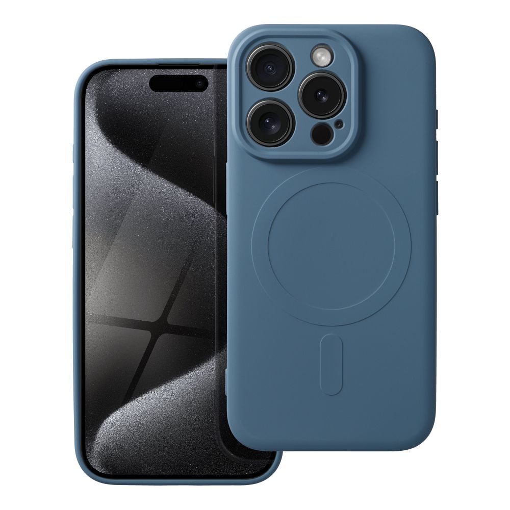 Apple iPhone 15 Pro Silicone mag cover magsafe hátlap tok (Kék)