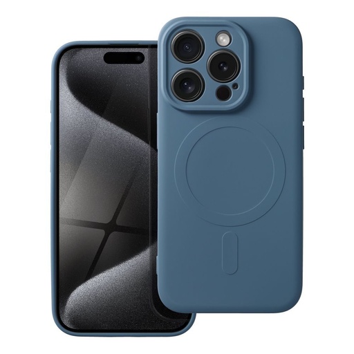 Apple iPhone 15 Pro Silicone mag cover magsafe hátlap tok (Kék)