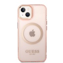 Apple iPhone 14 Guess Translucent MagSafe kompatibilis tok (Rózsaszín) – GUHMP14SHTCMP