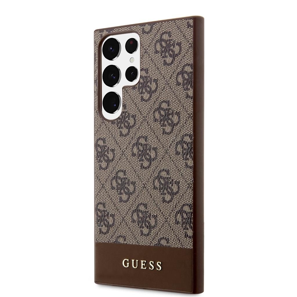 Samsung Galaxy S24 Ultra Guess PU 4G Stripe tok (Barna) - GUHCS24LG4GLBR
