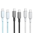 XO NB-Q250B USB-C–USB-C adatkábel (Fehér) – 60W, fényes PVC borítás