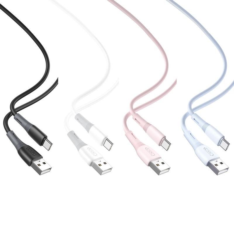 XO NB225 USB-C adatkábel (Fekete) – szilikon, kétszínű kivitel