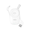 XO PR225 power bank 1200 mAh (Fehér) – iWatch töltő, dupla bemenetes kábel