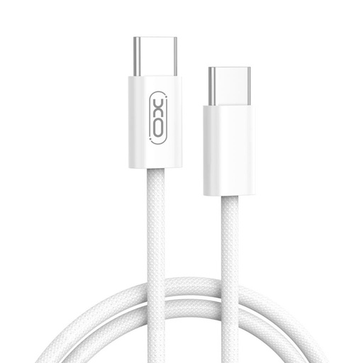 XO NB-Q259 USB-C–USB-C adatkábel (Fehér) – 60W, fonott kivitel