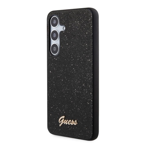 Samsung Galaxy S24+ Guess Glitter Flakes Metal Logo tok (Fekete) - GUHCS24MHGGSHK