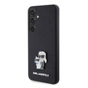 Samsung Galaxy S24 Karl Lagerfeld PU Saffiano Metal Karl and Choupette tok (Fekete) – KLHCS24SPSAKCMPK