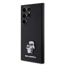 Samsung Galaxy S24 Ultra Karl Lagerfeld PU Saffiano Metal Karl and Choupette tok (Fekete) – KLHCS24LPSAKCMPK