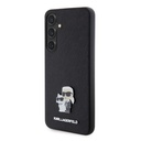 Samsung Galaxy S24+ Karl Lagerfeld PU Saffiano Metal Karl and Choupette tok (Fekete) – KLHCS24MPSAKCMPK