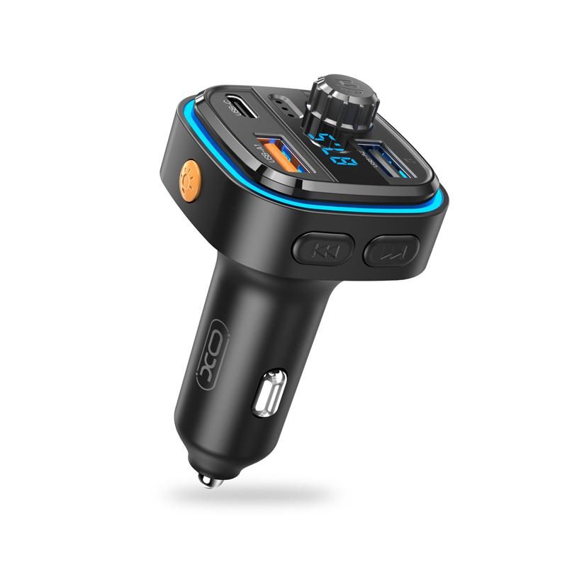 XO BCC08 FM transmitter, bluetooth, USB-C port, 3.1A, pendrive bement fekete