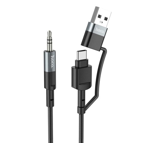 Hoco UPA23 AUX kábel type-c és lightning átalakítóval szürke