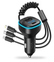 XO BCC07 FM transmitter, bluetooth, 3az1-be töltőkábellel fekete