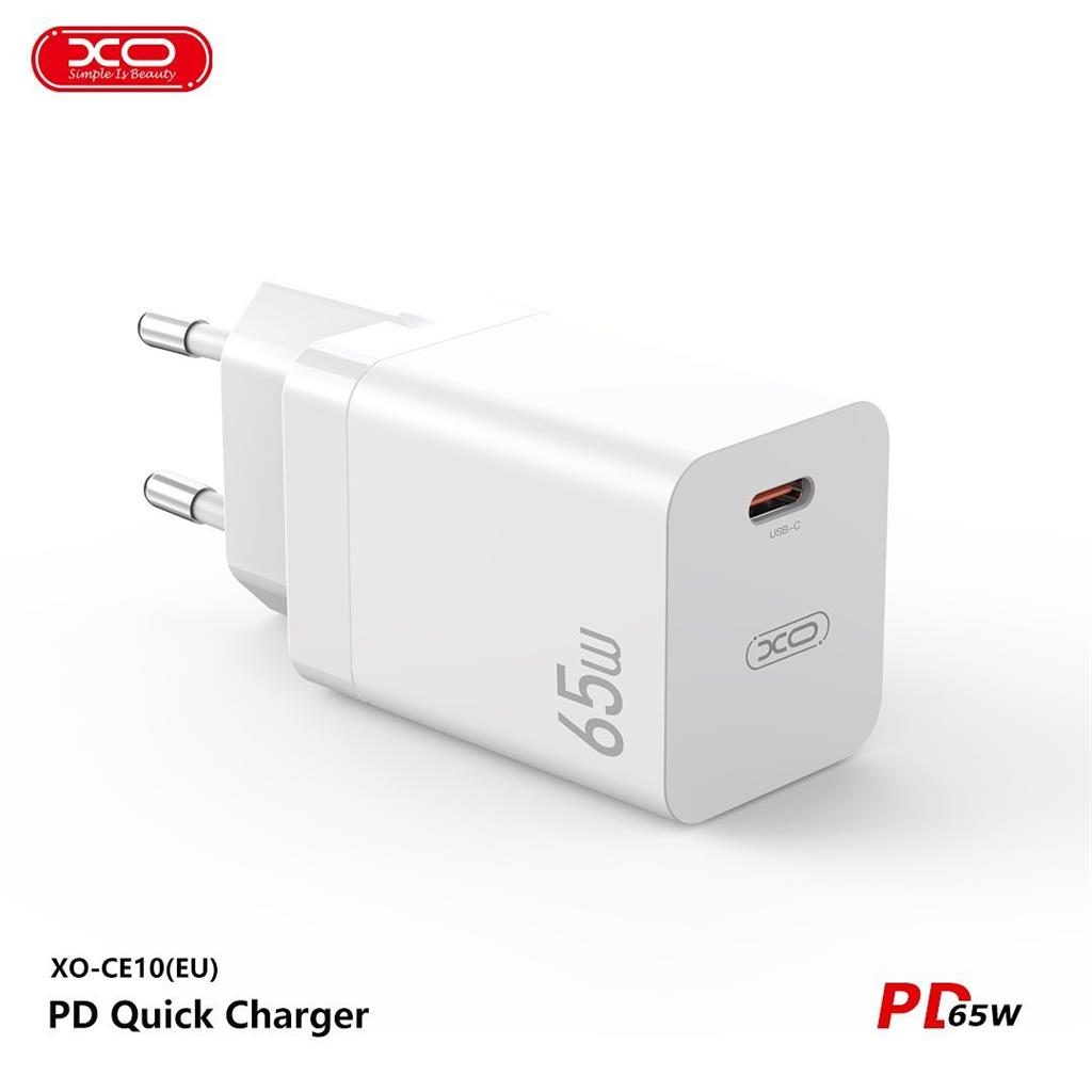XO CE10 PD 65W gyorstöltő (Fehér) – USB-C csatlakozó