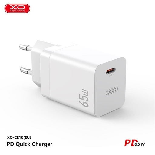 XO CE10 PD 65W gyorstöltő (Fehér) – USB-C csatlakozó