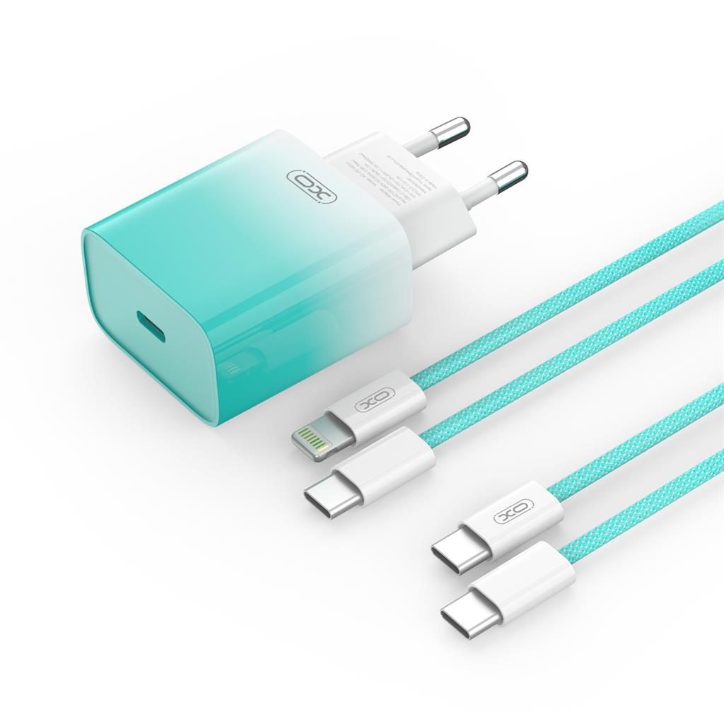 XO CE18 PD 30W gyorstöltő (Kék) – USB-C csatlakozó, Type-C kábellel