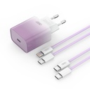 XO CE18 PD 30W gyorstöltő (Lila) – USB-C csatlakozó, Type-C kábellel