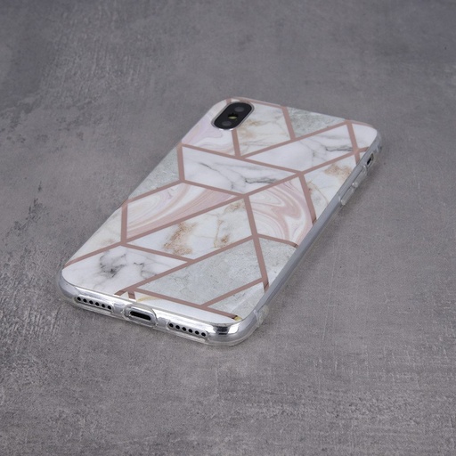 Samsung Galaxy A21s geometric marmur hátlap tok (Pink)