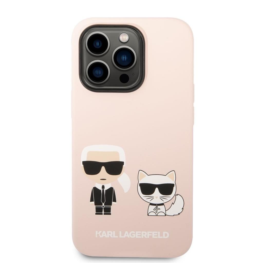 Apple iPhone 14 Pro Max Karl Lagerfeld & Choupette folyékony szilikontok (Rózsaszín) – KLHCP14XSSKCI