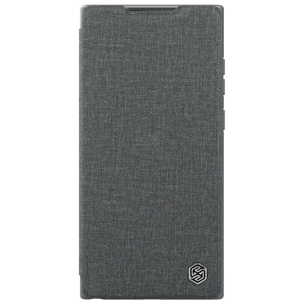 Samsung Galaxy S23 Ultra Nillkin Qin cloth pro kameravédős szövet notesz tok (Szürke)