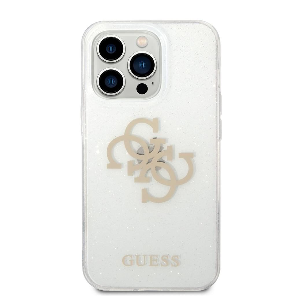 Apple iPhone 14 Pro Guess TPU Big 4G Full Glitter tok (Átlátszó) – GUHCP14LPCUGL4GTR