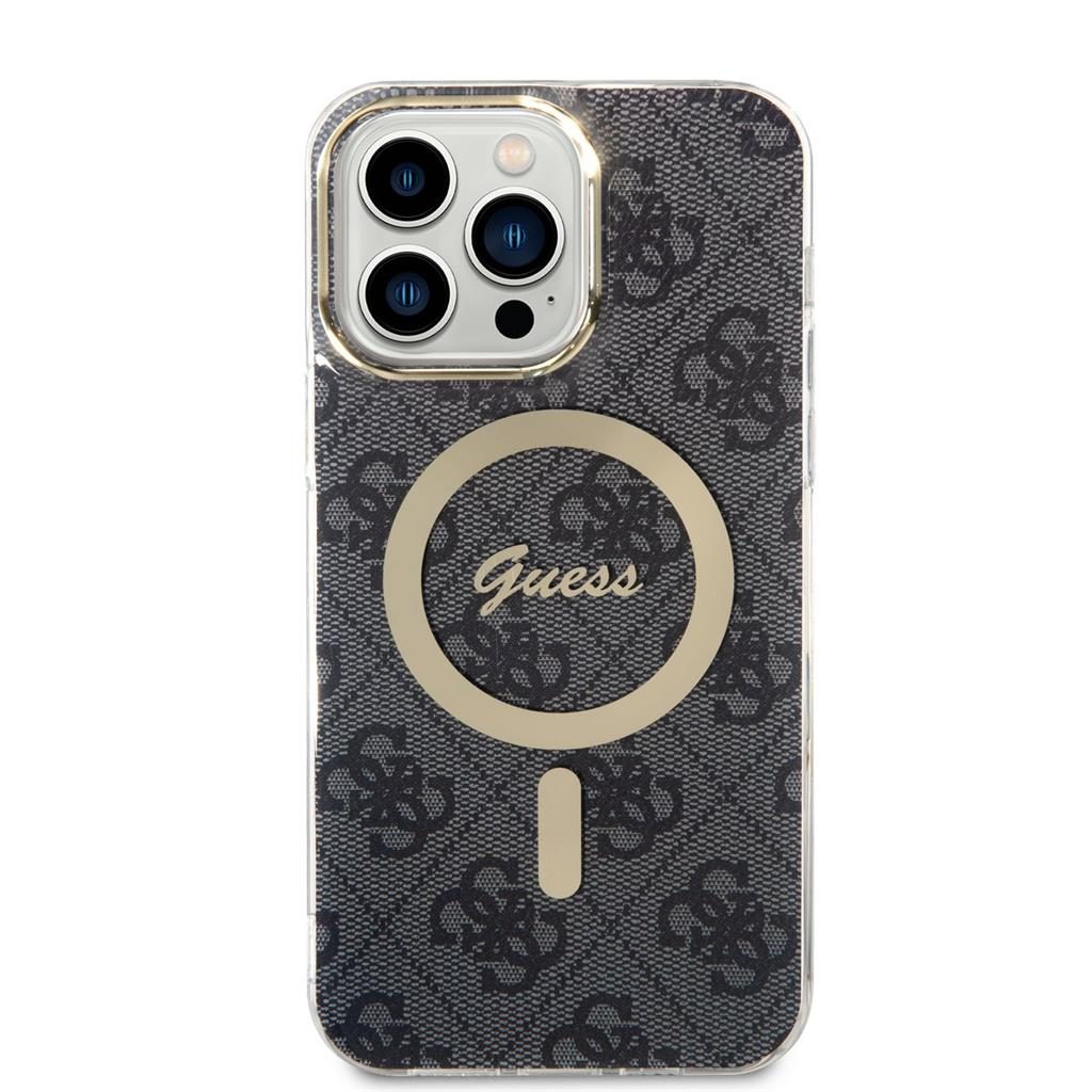 Apple iPhone 14 Pro Max Guess 4G IML MagSafe tok (Fekete) - GUHMP14XH4STK