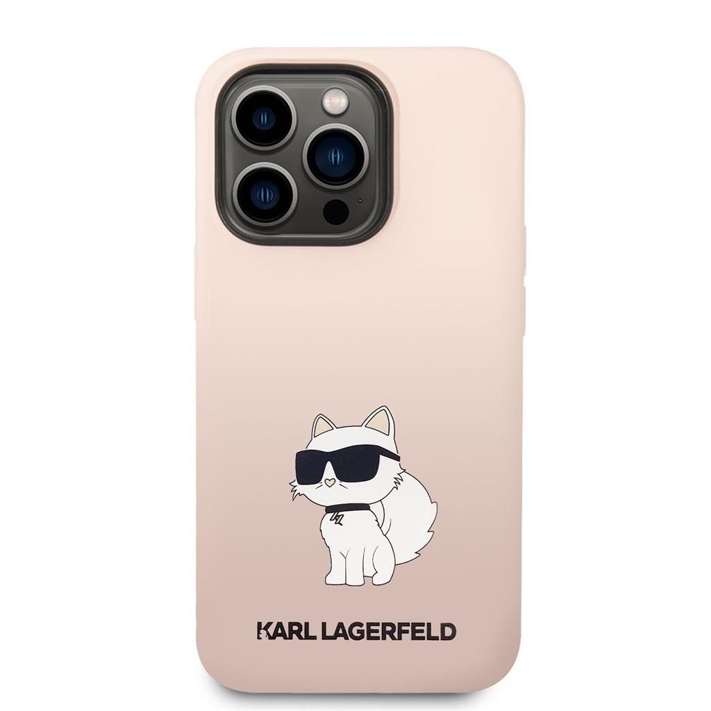 Apple iPhone 14 Pro Karl Lagerfeld Liquid Silicone Choupette NFT tok (Rózsaszín) – KLHCP14LSNCHBCP