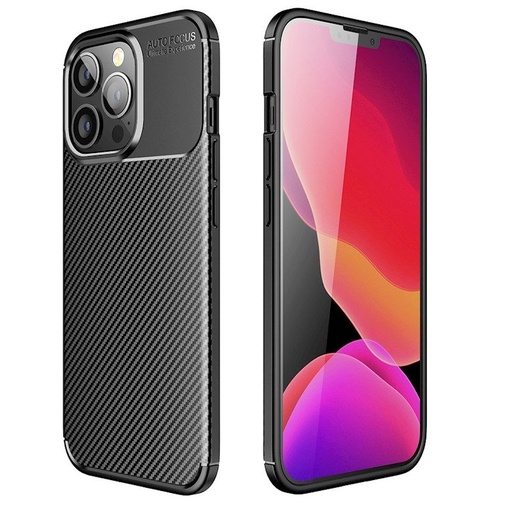 Xiaomi Redmi 13C carbon fiber szilikon hátlap tok (Fekete)