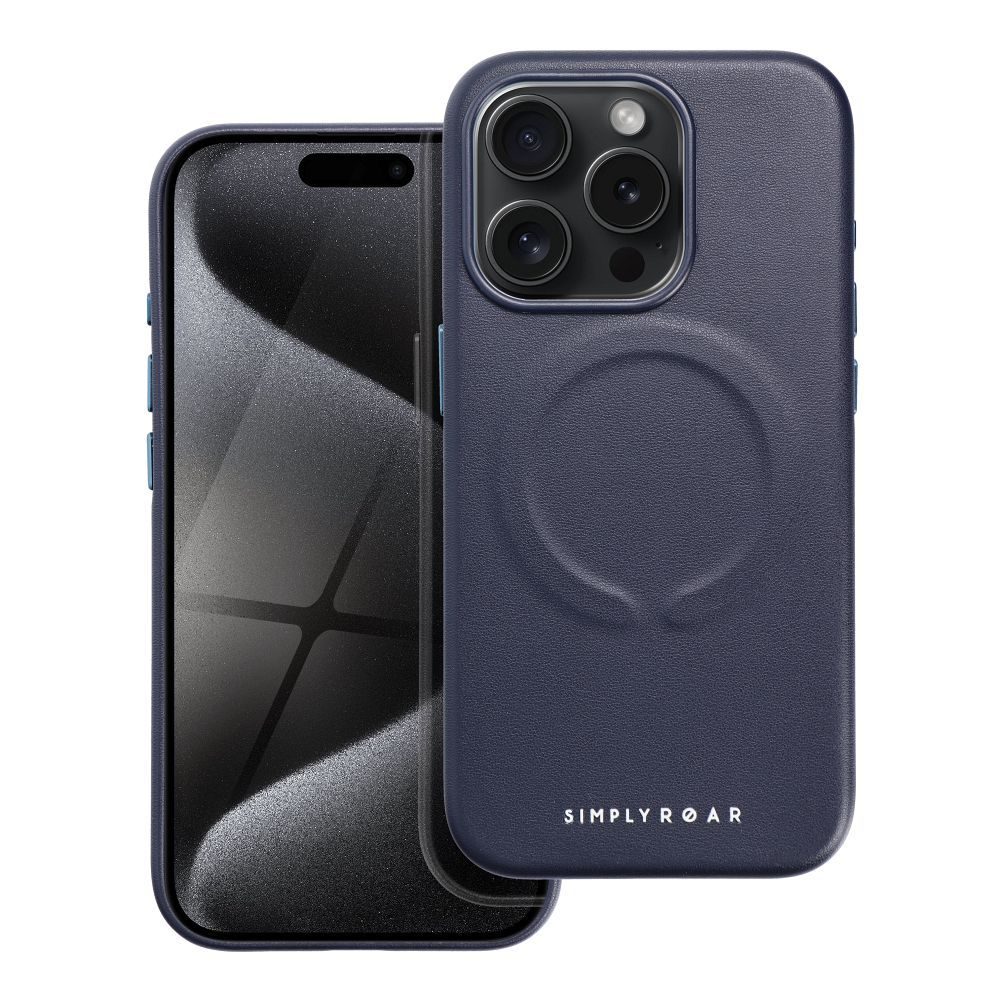 Apple iPhone 15 Pro Roar Leather magsafe hátlap tok (Kék)