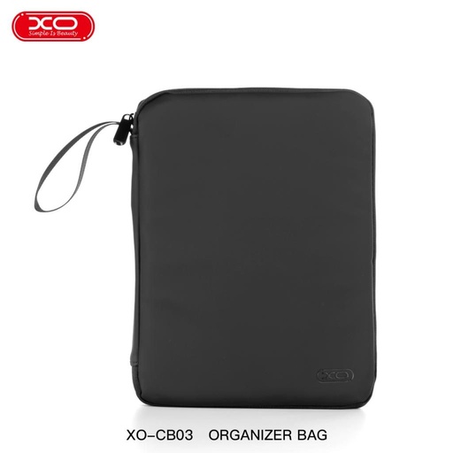 XO CB03 táska 10,9" képernyőátlóval rendelkező táblagéphez, belső zsebbel a különféle kiegészítők tárolására (Fekete)