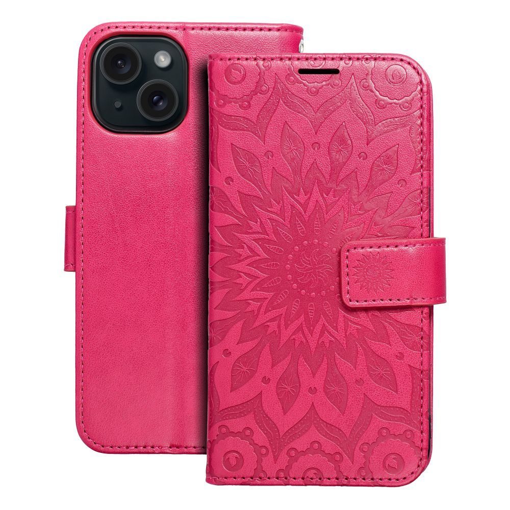 Apple iPhone 15 Forcell MEZZO nyitható tok (Magenta)