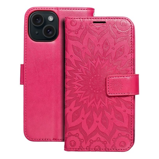Apple iPhone 15 Forcell MEZZO nyitható tok (Magenta)