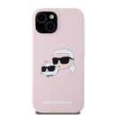 Apple iPhone 15 Karl Lagerfeld Liquid Silicone Double Heads MagSafe tok (Rózsaszín) – KLHMP15SSKCHPPLP