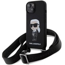 Apple iPhone 15 (Fekete) Karl Lagerfeld Crossbody Silicone Ikonik tok - KLHCP15SSCBSKNK