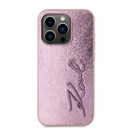 Apple iPhone 15 Pro Karl Lagerfeld Wrinkled Signature tok (Rózsaszín) – KLHCP15LPFMFBKMP