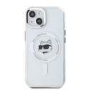 Apple iPhone 15 Karl Lagerfeld IML Choupette Head Metal Frame MagSafe tok (Átlátszó) – KLHMP15SHLSCHH