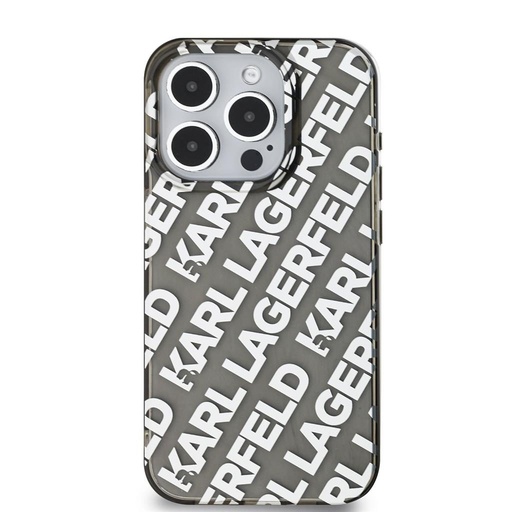 Apple iPhone 15 Pro Max Karl Lagerfeld IML Electroplated Repeated Logo tok (Ezüst) – KLHCP15XHKFOEMS