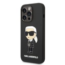Apple iPhone 15 Pro Max Karl Lagerfeld Liquid Silicone Ikonik NFT tok (Fekete) – KLHCP15XSNIKBCK
