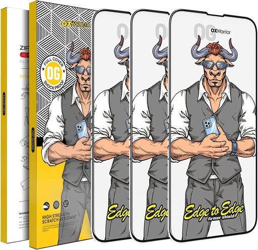Samsung Galaxy S24 Plus OX Warrior Edge ujjlenyomat olvasó kompatibilis prémium üvegfólia átlátszó (fekete peremmel)