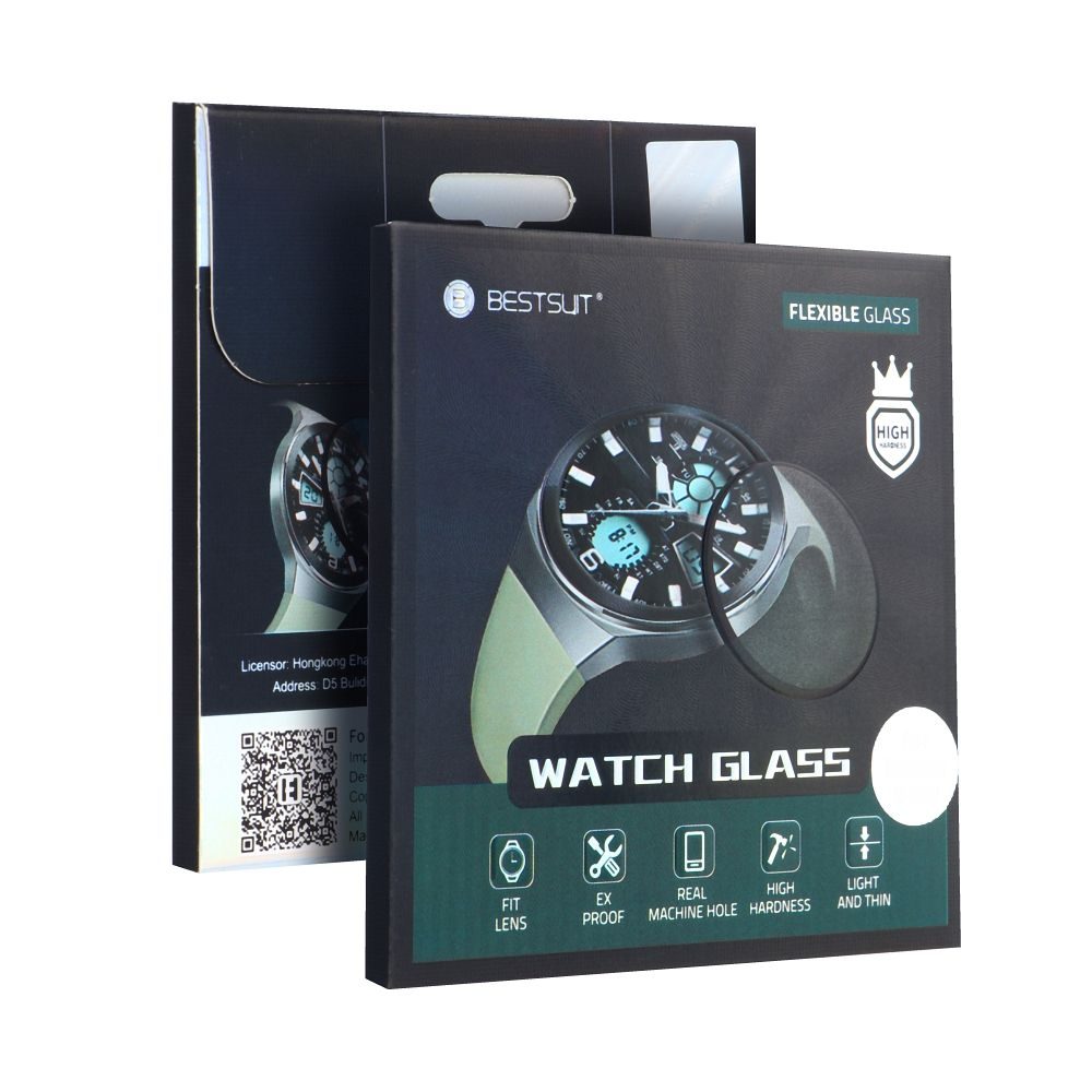 Apple Watch 4 44mm / Watch 5 44mm Bestsuit flexible hybrid üvegfólia átlátszó (fekete peremmel)