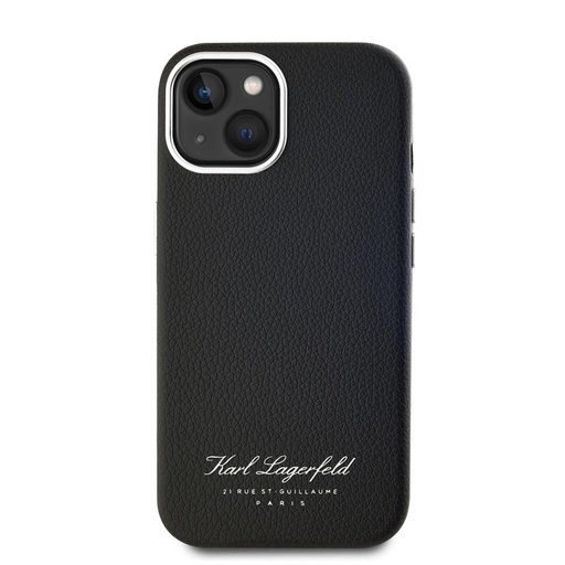 Apple iPhone 15 Karl Lagerfeld Grained PU Hotel RSG tok (Fekete) – KLHCP15SPGWCMKHK