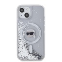 Apple iPhone 15 Karl Lagerfeld Liquid Glitter Karl Head MagSafe tok (Átlátszó) – KLHMP15SLGKISGH