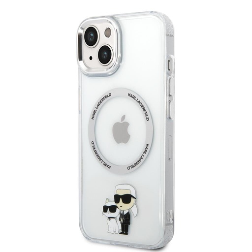 Apple iPhone 15 Karl Lagerfeld IML Karl and Choupette MagSafe tok (Átlátszó) – KLHMP15SHNKCIT