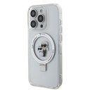 Apple iPhone 15 Pro Max Karl Lagerfeld Ringstand Karl and Choupette MagSafe tok (Fehér) – KLHMP15XHMRSKCH