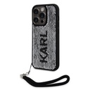 Apple iPhone 15 Pro Karl Lagerfeld Sequins Reversible tok (Fekete/Ezüst) – KLHCP15LPSQRKS