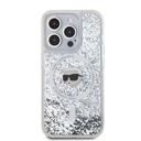 Apple iPhone 15 Pro Karl Lagerfeld Liquid Glitter Karl Head MagSafe tok (Átlátszó) – KLHMP15LLGKISGH
