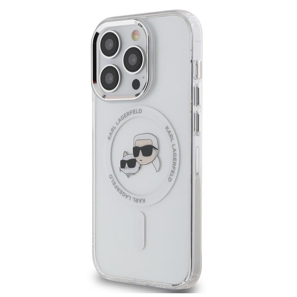 Apple iPhone 15 Pro Karl Lagerfeld IML K&CH Heads Metal Frame MagSafe tok (Átlátszó) – KLHMP15LHLSKCH