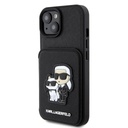 Apple iPhone 15 Karl Lagerfeld PU Saffiano Card Slot Stand Karl and Choupette tok (Fekete) – KLHCP15SSAKCSCK